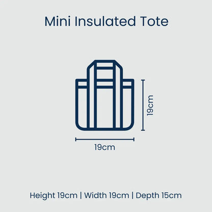 Mini Insulated Tote Bag - Blue Stripe