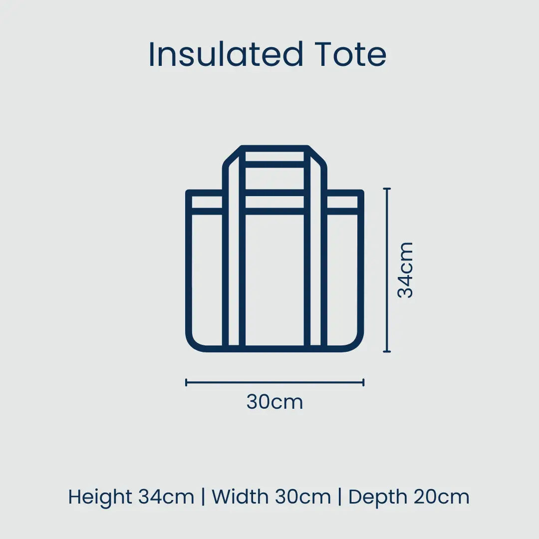 Medium Insulated Tote - Blue Stripe