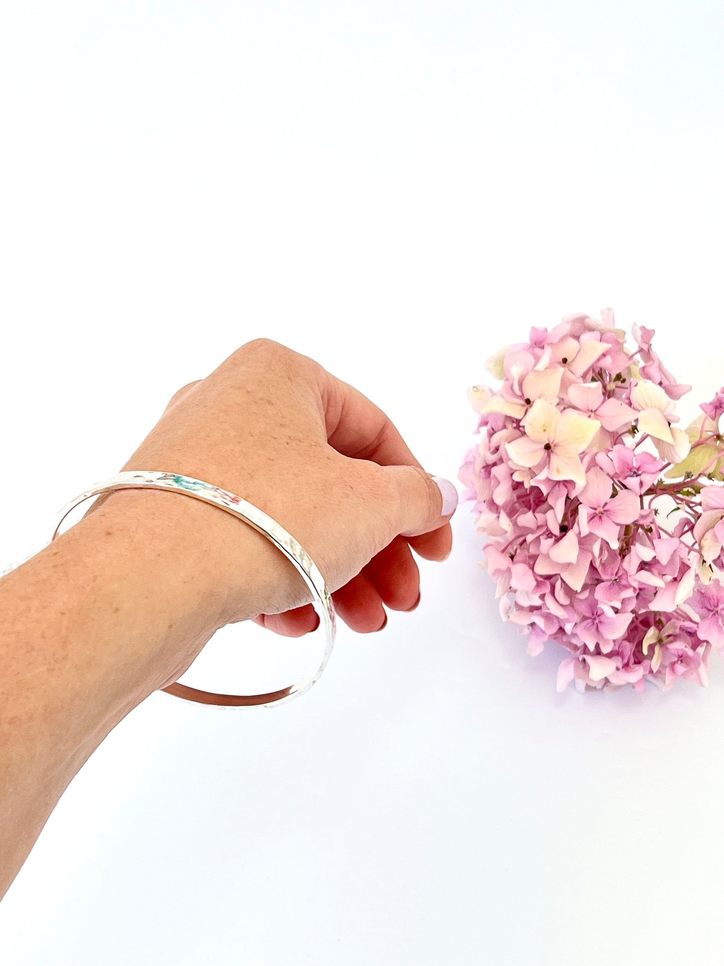 Textured Stirling Silver Bangle - 4mm width