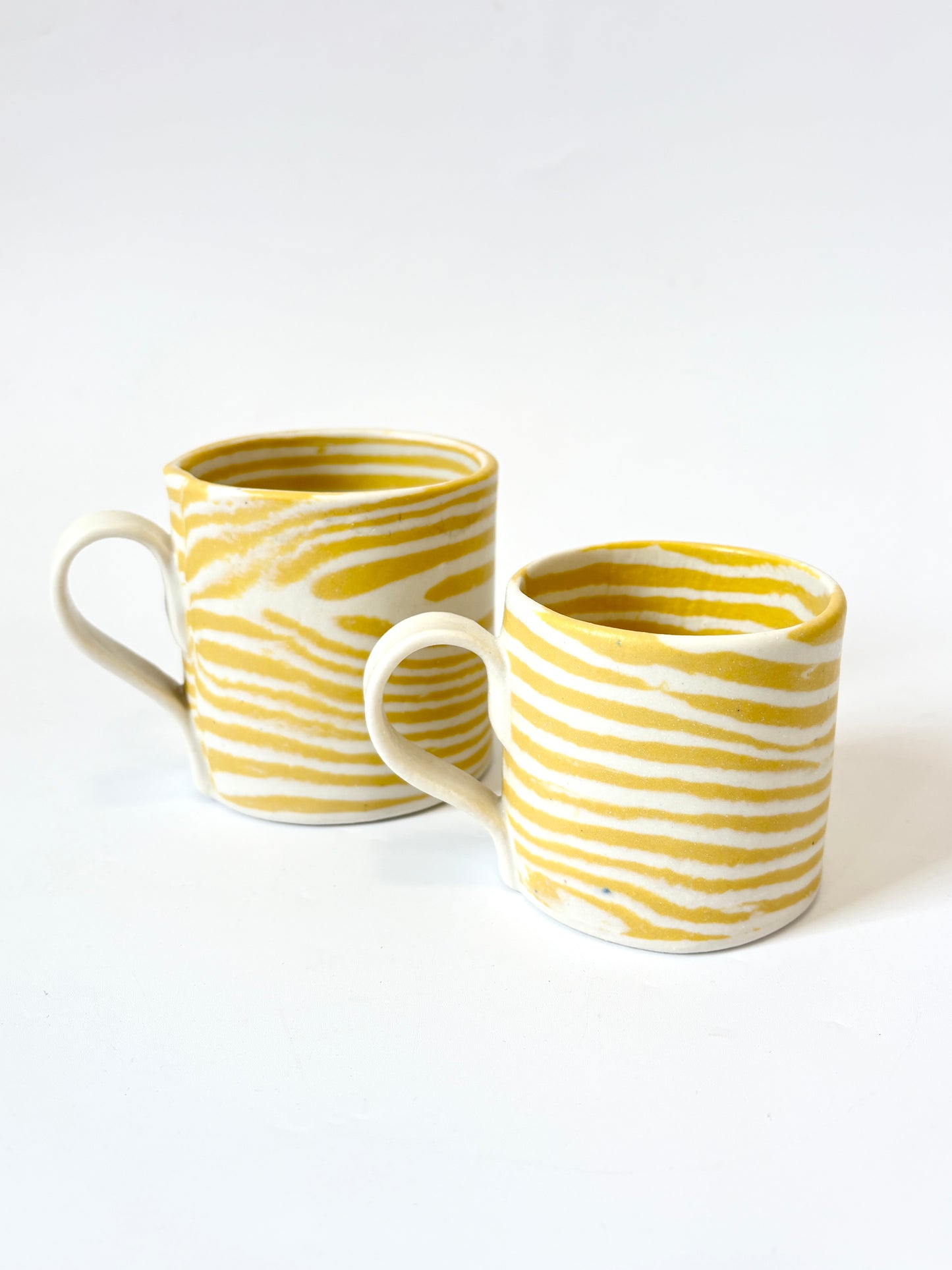 Ceramic Nerikomi Mug - Medium - Yellow Stripe