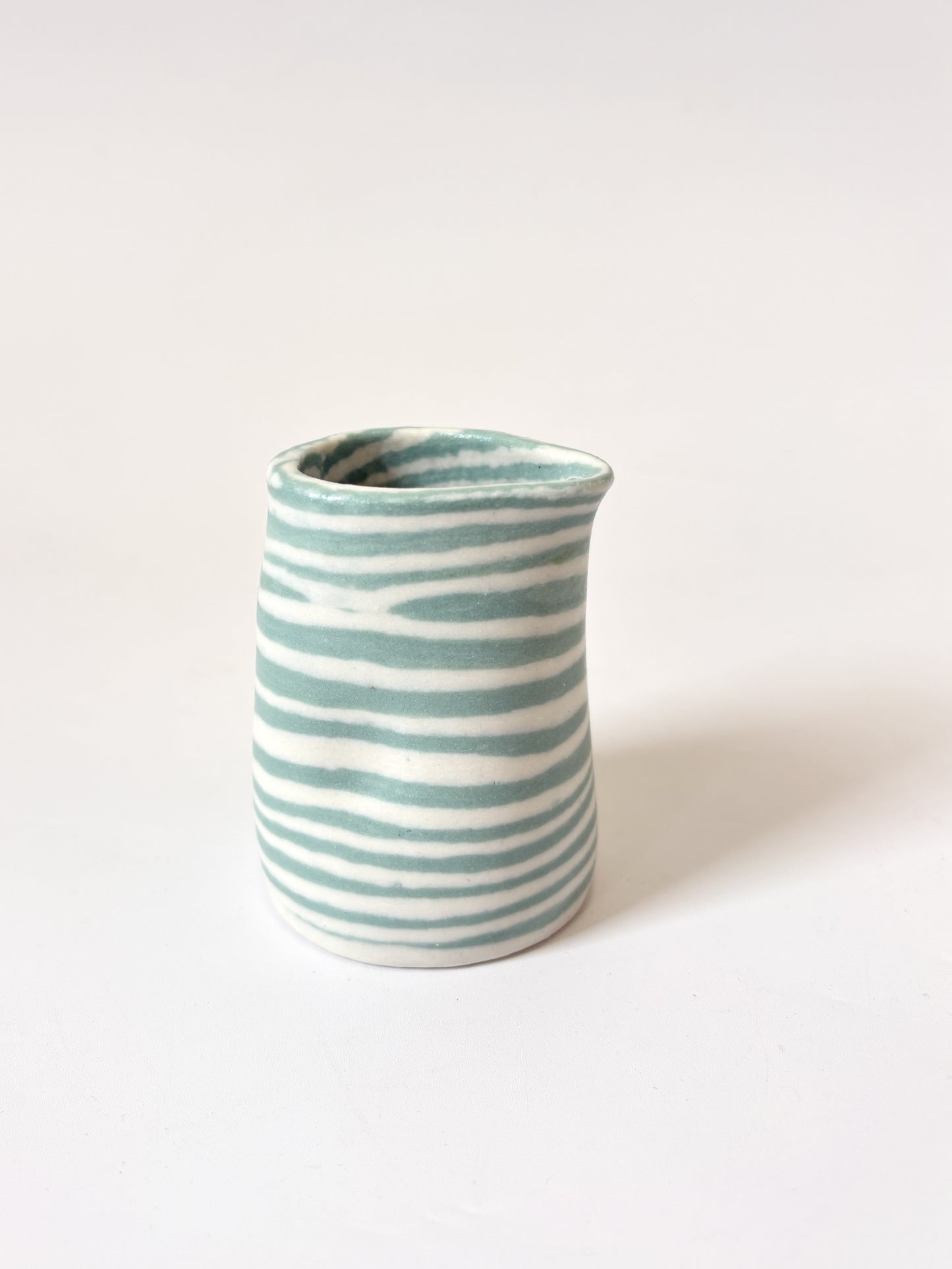 Ceramic Nerikomi Pourer - Small - Turquoise Stripe