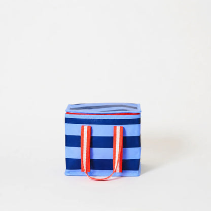 Mini Insulated Tote Bag - Blue Stripe