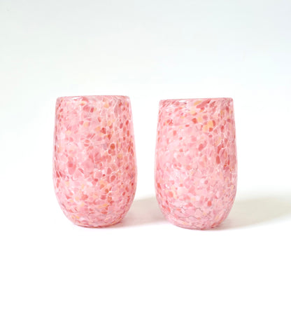 Handblown Glass Tumbler - Pink