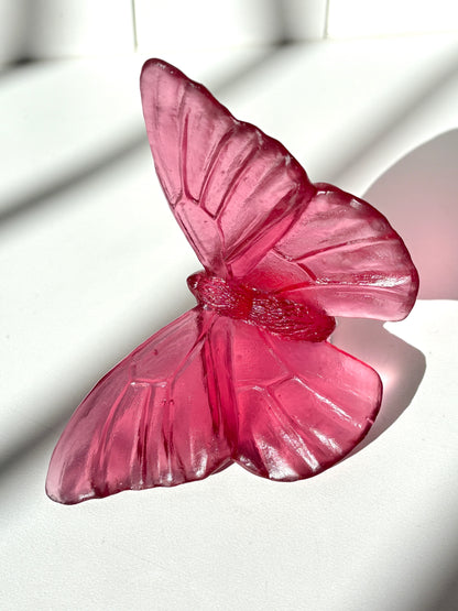 Gold Ruby Glass Butterfly Artwork - Admiral - by Luke Jacomb