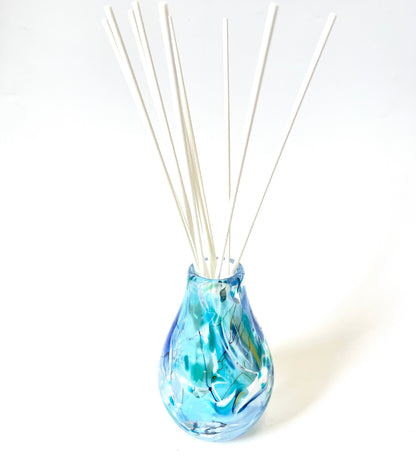 Handblown Glass Diffuser/Vase - Blue Shard