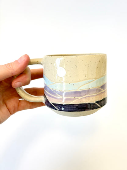 Ceramic Landscape Mug -  Purple & Blue