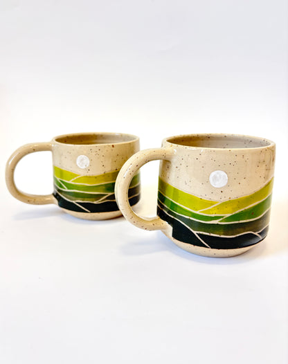 Ceramic Landscape Mug - Green
