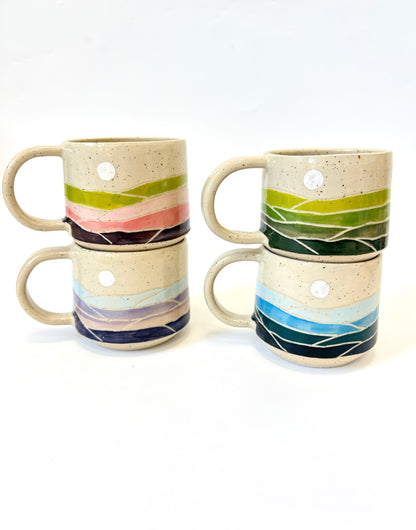 Ceramic Landscape Mug - Green