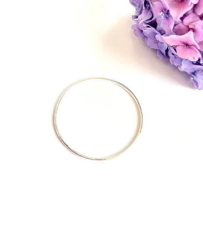 Textured Stirling Silver Narrow Bangle - 2mm width