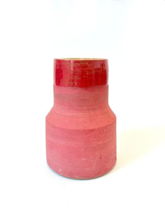 Colour Block Ceramic Vase - Red