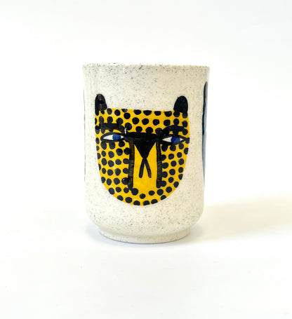 Ceramic Cup by Studio Soph - "Cheetah Heads"