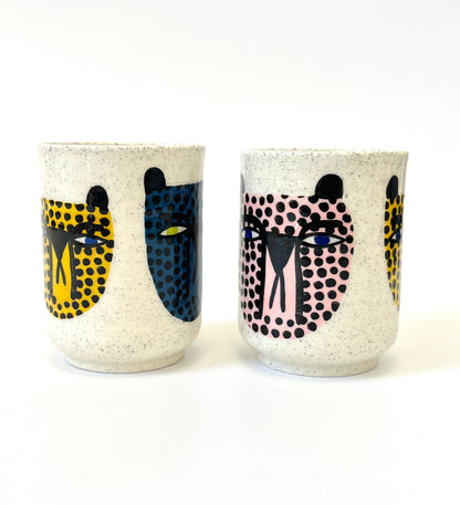 Ceramic Cup by Studio Soph - "Cheetah Heads"