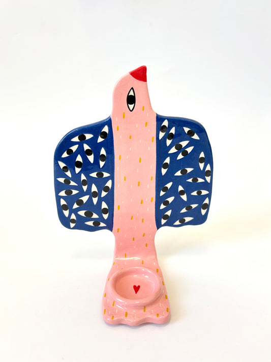 Large Pink Bird - Ceramic candle holder by Studio Soph