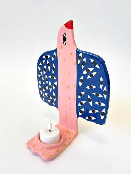 Large Pink Bird - Ceramic candle holder by Studio Soph