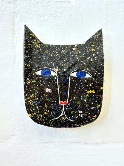 Large ceramic wall vase by studio Soph -  Black Cat