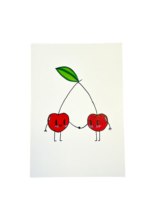 'Couple of Cheeries' -  Illustrated Card by Jemimadidit