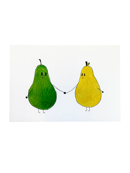 'Pear Pair' -  Illustrated Card by Jemimadidit