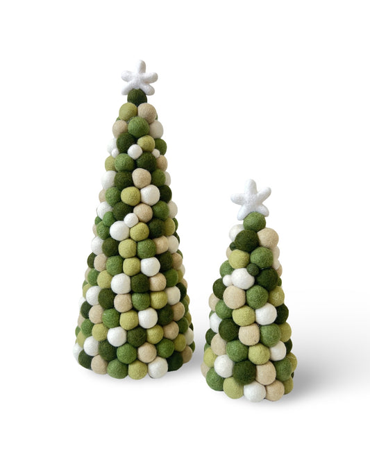 Pom-Pom Christmas Tree - Green tones - choose size