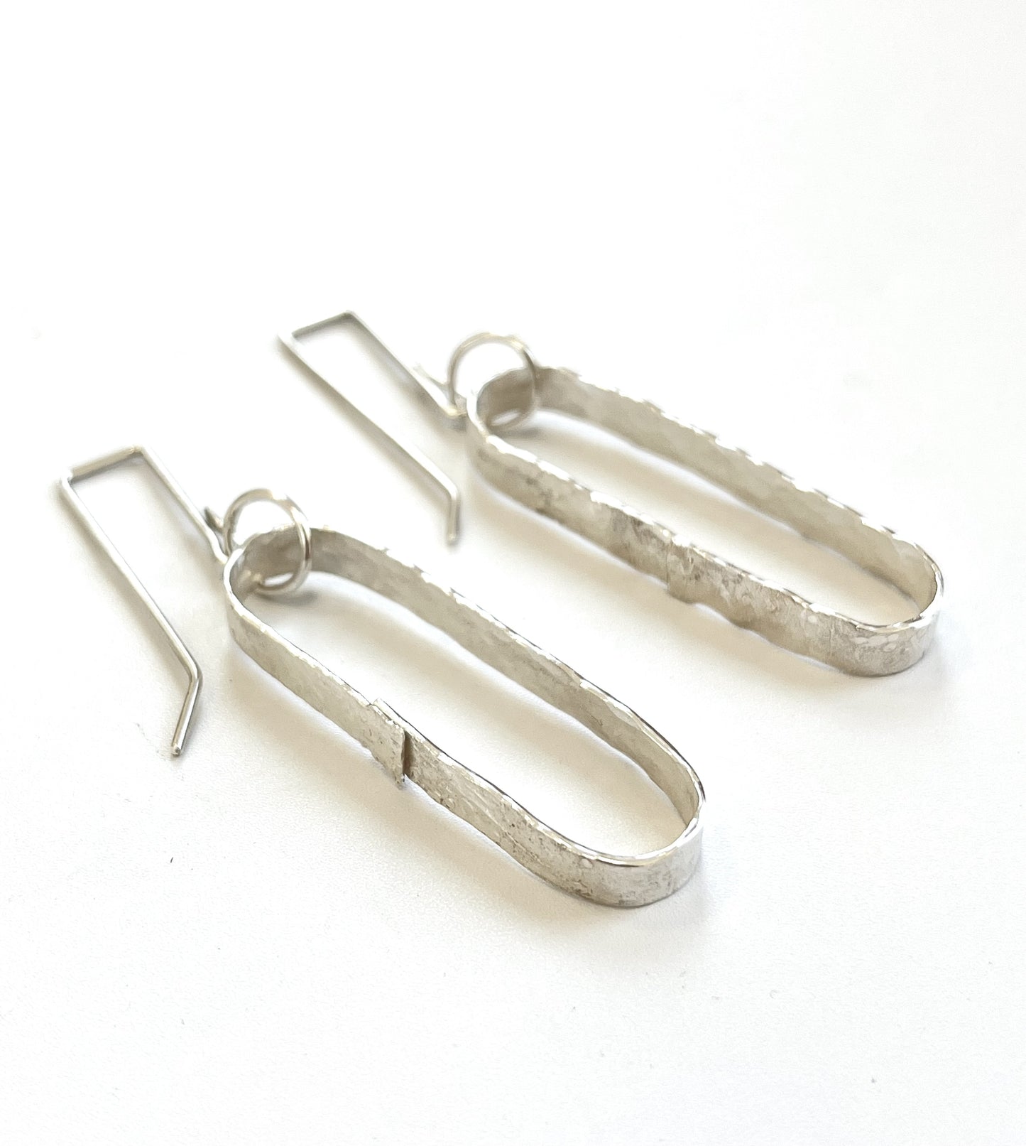 Silver Wide Wrap Oblong Earrings