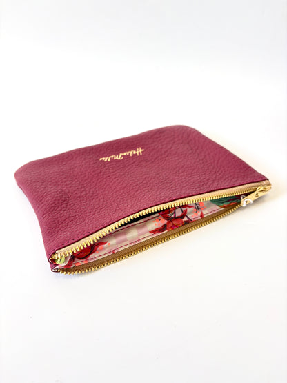 Zip Clutch, 20cm - Raspberry