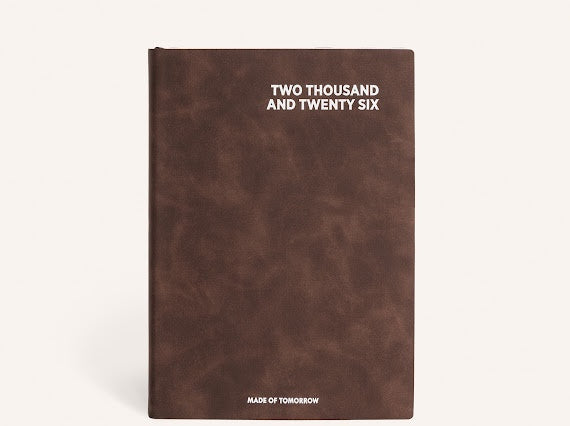 2026 A5 Daily Diary - Faux Leather - Bark