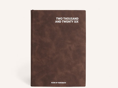 2026 A5 Daily Diary - Faux Leather - Bark