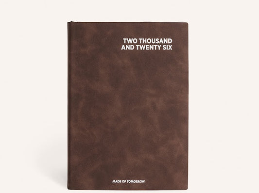 2026 A5 Daily Diary - Faux Leather - Bark