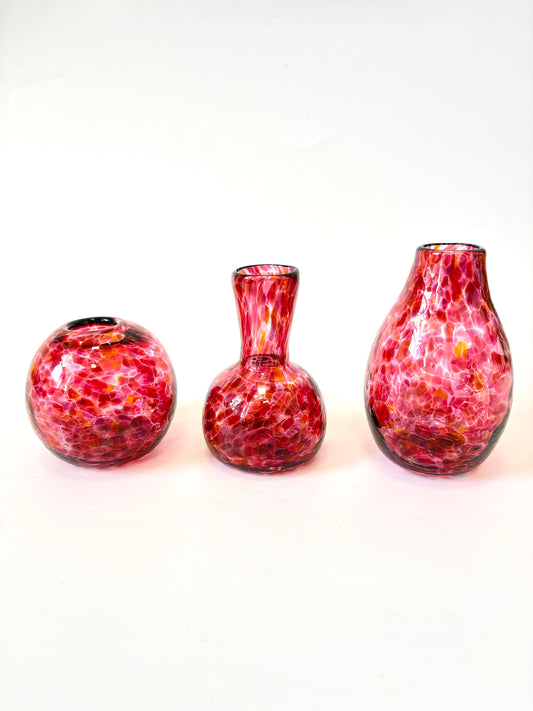 Handblown Glass Diffuser Vase - Red Riot