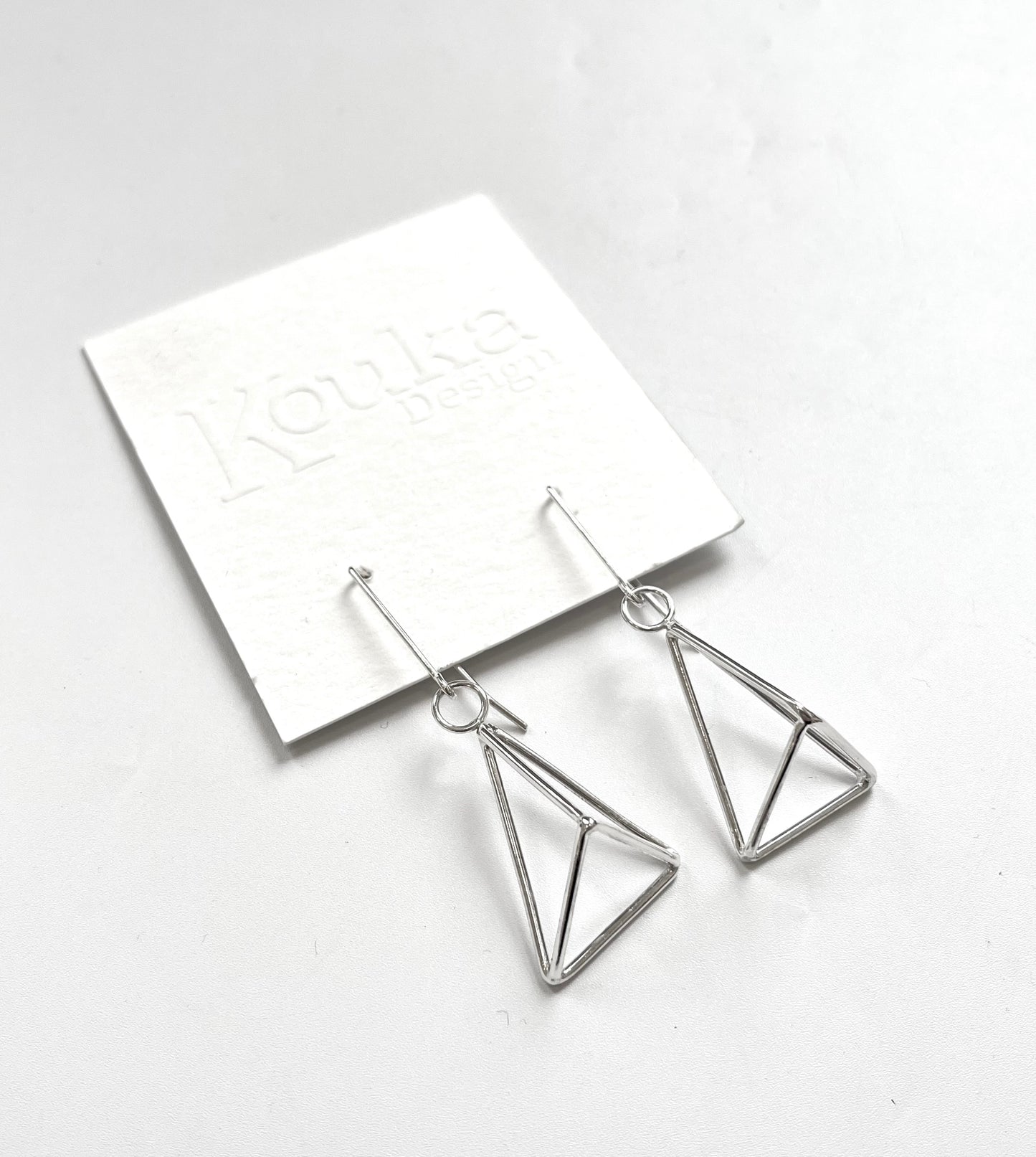 Silver Pyramid Earrings