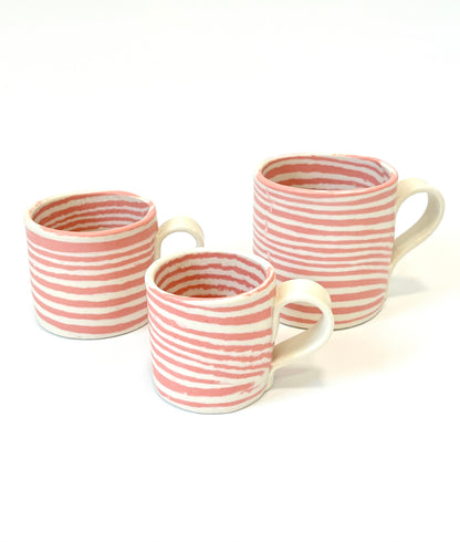 Ceramic Nerikomi Mug - Large - Pink Stripes