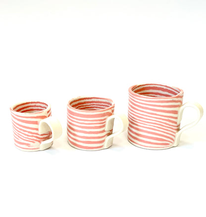 Ceramic Nerikomi Mug - Medium - Pink Stripes