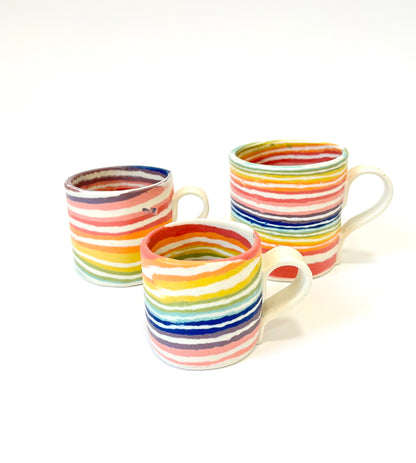 Ceramic Nerikomi Mug - Small - Rainbow Stripes
