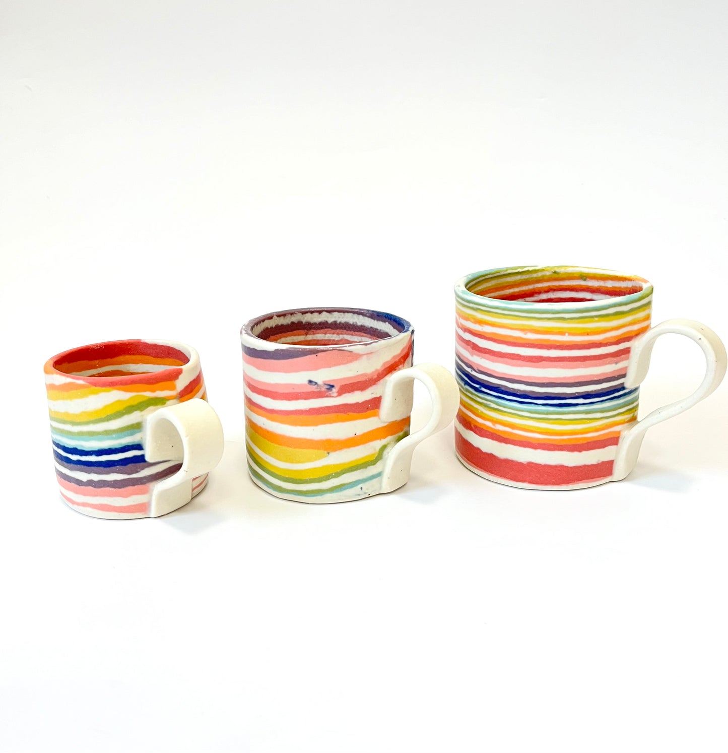 Ceramic Nerikomi Mug - Small - Rainbow Stripes