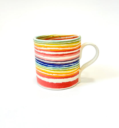 Ceramic Nerikomi Mug - Large - Rainbow (Stripes)
