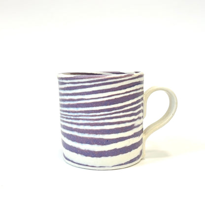Ceramic Nerikomi Mug - Large - Purple Stripes