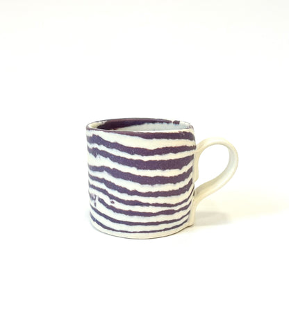 Ceramic Nerikomi Mug - Small - Purple Stripes