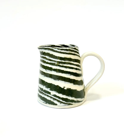 Ceramic Nerikomi Jug - Small - Dark Green Stripe