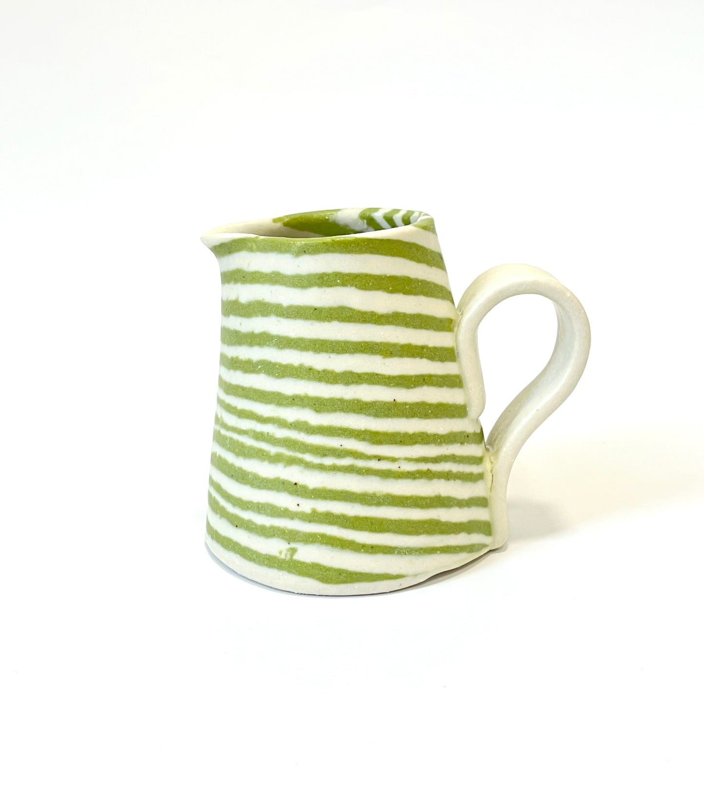 Ceramic Nerikomi Jug - Small - Light Green Stripe