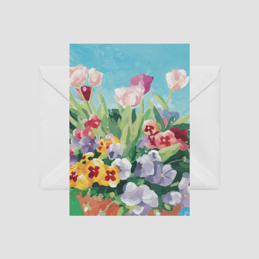 Tulips & Pansies - Illustrated Card by Grace Wilkinson