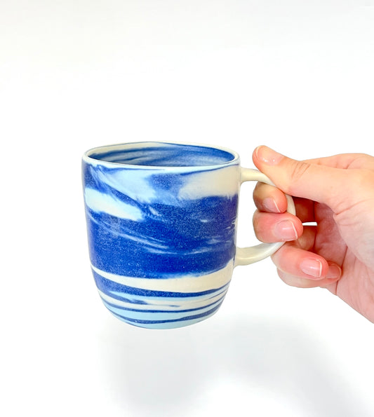 Ceramic Thrown Mug - Tall - Blue