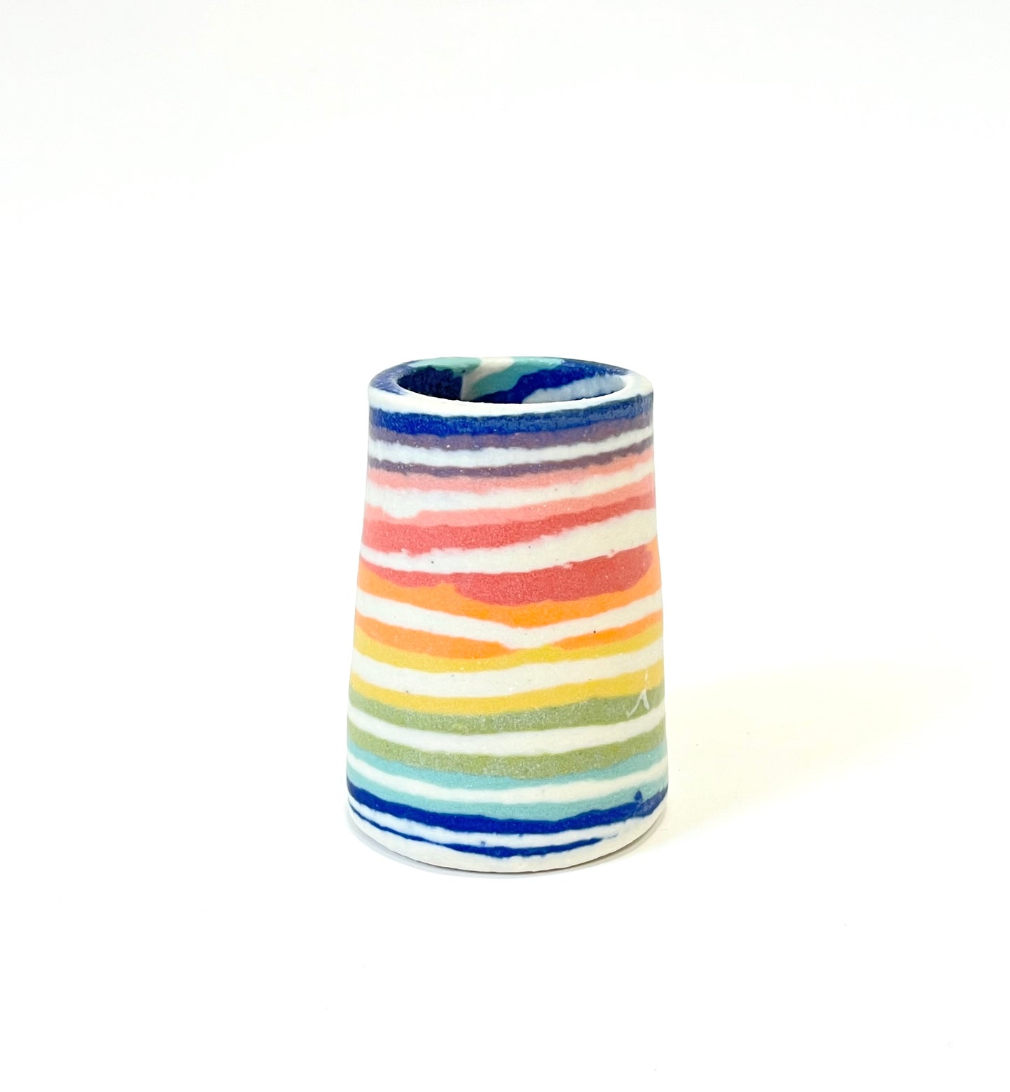 Ceramic Nerikomi Vase - Tiny - Rainbow Stripe