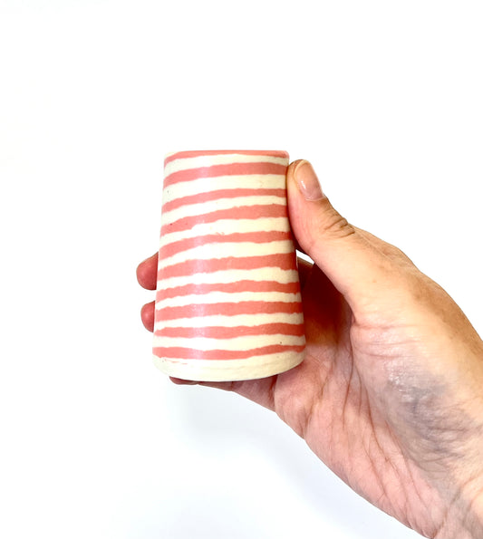 Ceramic Nerikomi Vase - Tiny Pink stripe