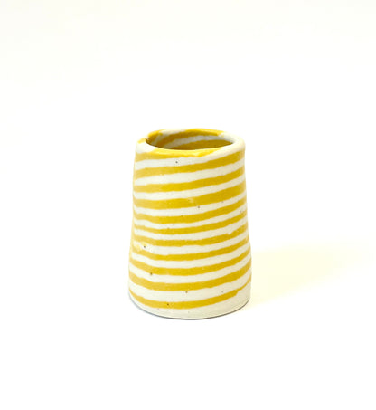 Ceramic Nerikomi Vase - Tiny - Mustard Stripe