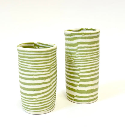 Ceramic Nerikomi Vase - Medium - Light Green