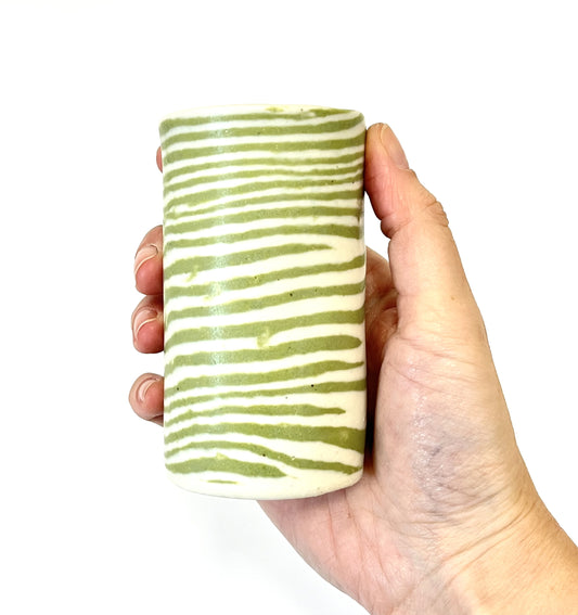 Ceramic Nerikomi Vase - Small - Light Green