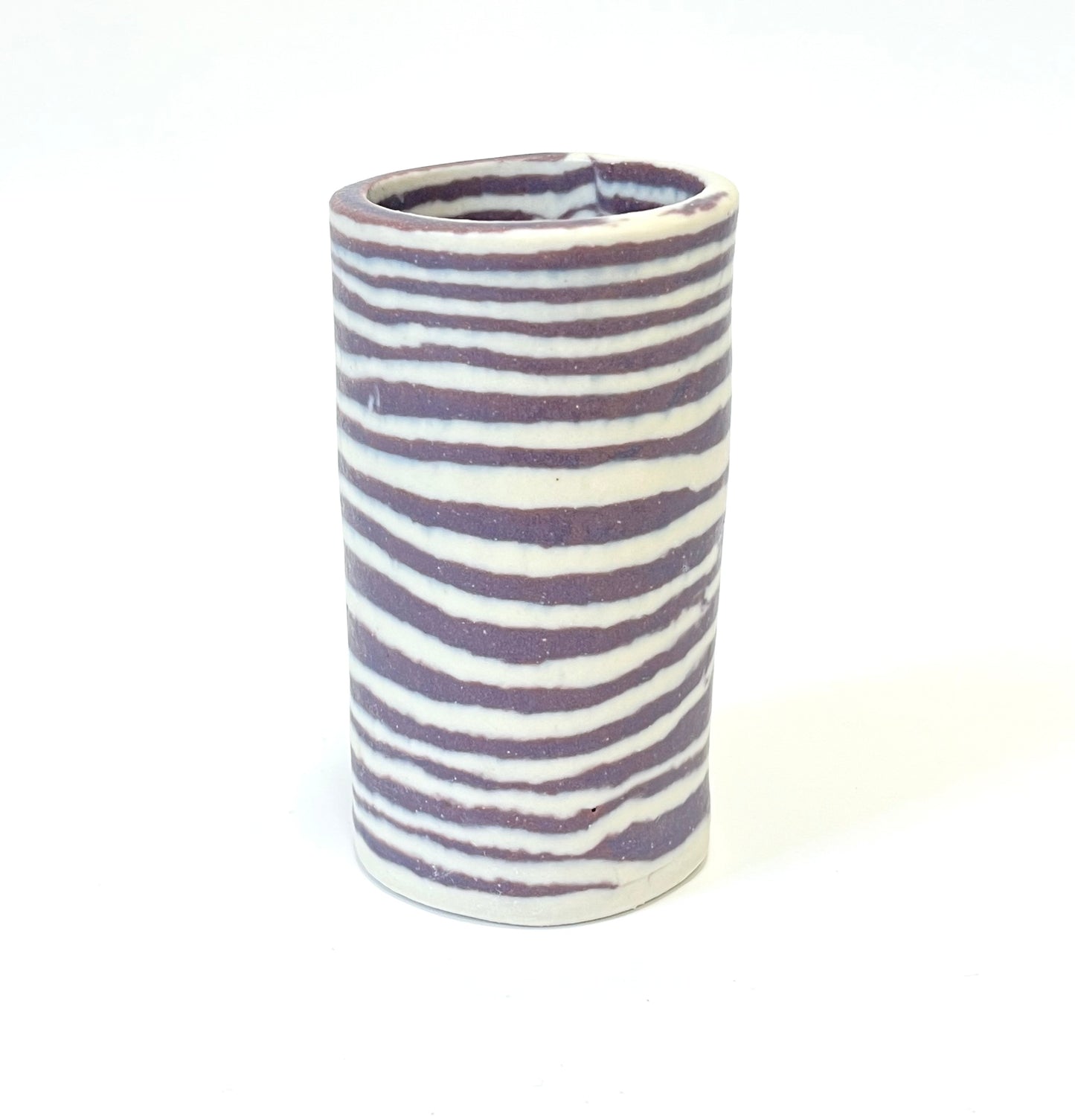 Ceramic Nerikomi Skinny Vase -  Small - Purple