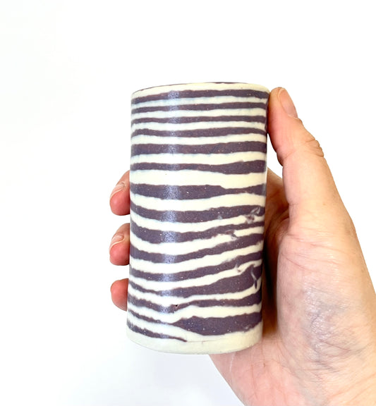 Ceramic Nerikomi Skinny Vase -  Small - Purple