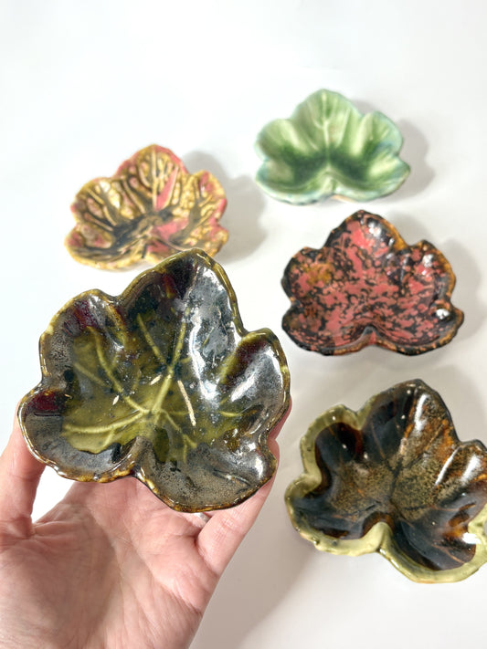 Miniature Porcelain Leaf Dish - assorted colours