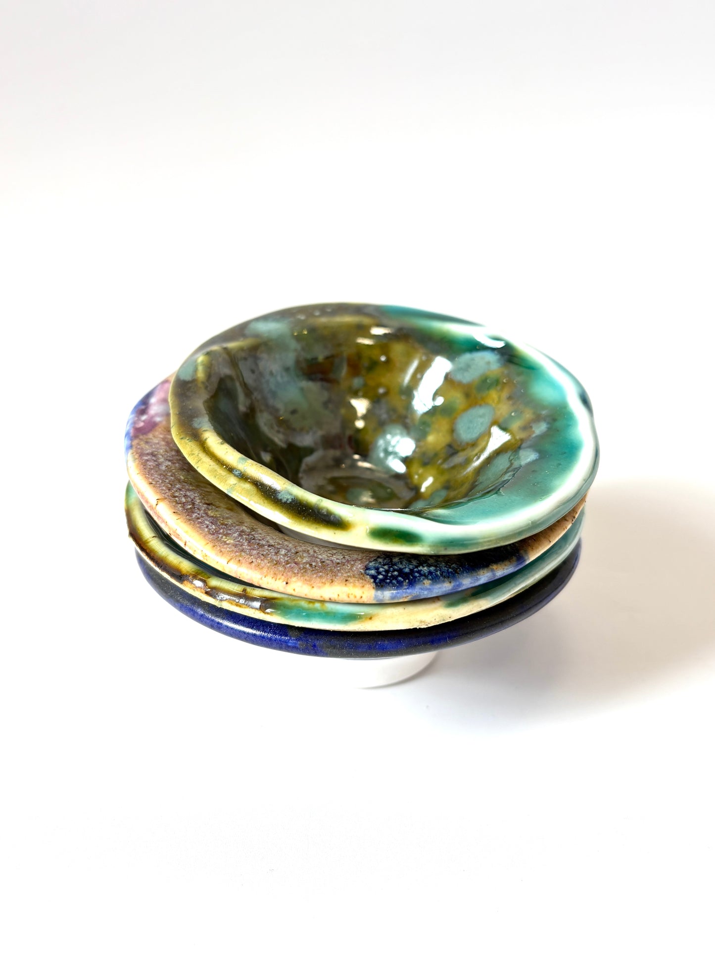 Small Round Colourful Porcelain dish - assorted