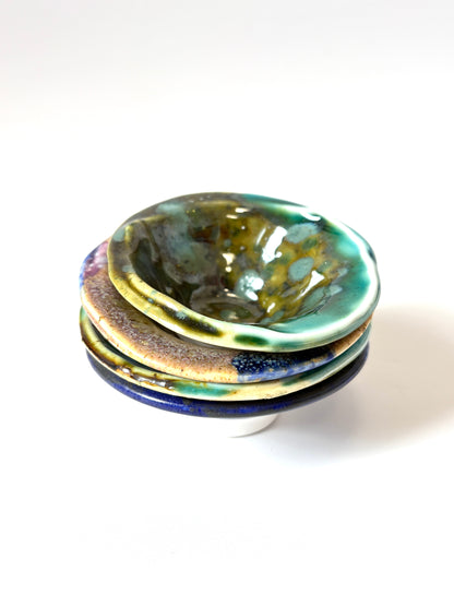 Small Round Colourful Porcelain dish - assorted